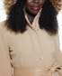 Фото #5 товара Women's Faux-Fur-Trim Hooded Belted Raincoat