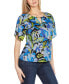 Фото #6 товара Women's Abstract Floral Cutout Detail Top