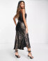 River Island animal print slip dress in bronze