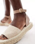 Фото #2 товара French Connection jute flatform sandals in taupe