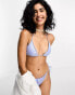 Monki holographic triangle bikini top in blue BLAU, L - EU 46-48 - фото #4