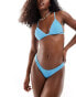 Фото #6 товара Free Society crinkle high leg bikini bottom in sky blue