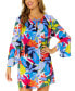 Фото #1 товара Women's Floral Bell-Sleeve Cover-Up Tunic