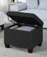 21.75" Faux Linen Madison Storage Ottoman