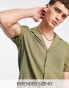 ASOS DESIGN regular viscose shirt in khaki