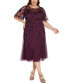 Фото #1 товара Plus Size Embellished Flutter-Sleeve A-Line Dress