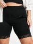 Vero Moda Curve legging shorts with lace detail in black