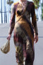 Фото #3 товара Длинное платье с принтом тай-дай ZARA