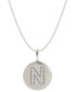 Фото #1 товара Macy's 14k White Gold Necklace, Diamond Accent Letter N Disk Pendant