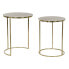Set of 2 tables DKD Home Decor Golden Metal Aluminium 46 x 46 x 58 cm