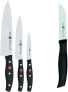 Фото #1 товара ZWILLING Knife Set, 3 Pieces, Paring/Garnish Knife, Meat Knife, Chef’s Knife, Rust-free Special Steel/Plastic Handle, Twin Pollux & 32591-000 Twinsharp Knife Sharpener, Black