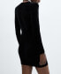 ფოტო #2 პროდუქტის Women's Shoulder Pad Velvet Dress