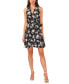 Фото #3 товара Women's Floral Collared Faux Wrap Sleeveless Dress