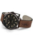 ფოტო #9 პროდუქტის Men's Swiss Automatic Khaki Pilot Brown Leather Strap Watch 42mm