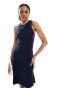 Фото #2 товара Vero Moda Tall knitted racer swing dress in navy