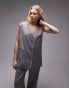 Topshop Tonic oversized waistcoat in light grey 36 - фото #2