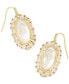 14k Gold-Plated Crystal-Framed Mother-of-Pearl Drop Earrings