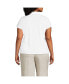 Фото #2 товара Womens Plus Size Linen Blend Johnny Collar Polo