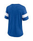 ფოტო #4 პროდუქტის Women's Heathered Royal Florida Gators Arched City Sleeve-Striped Tri-Blend V-Neck T-shirt