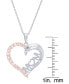 ფოტო #5 პროდუქტის Simulated Morganite Mom Heart Pendant 18" Necklace