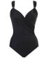 Фото #5 товара Razzle Dazzle Siren Twist-Front Underwire Allover Slimming One-Piece Swimsuit