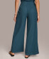 ფოტო #2 პროდუქტის Women's Crinkle Wide Leg Pants