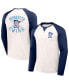 Фото #1 товара Men's Darius Rucker Collection by White, Navy Distressed Minnesota Twins Team Color Raglan T-shirt