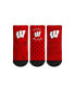 ფოტო #1 პროდუქტის Toddler Boys and Girls Rock Em Socks Wisconsin Badgers #1 Fan 3-Pack Crew Socks Set