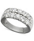 ფოტო #1 პროდუქტის Diamond Double Row Band (1-1/2 ct. t.w.) in 14k White Gold