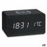 Фото #1 товара Часы-будильник с беспроводным зарядным Чёрный PVC Деревянный MDF 15 x 7,5 x 7 cm (12 штук)
