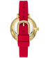 ფოტო #3 პროდუქტის Women's Park Row Three Hand Red Silicone Watch 34mm