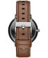 ფოტო #4 პროდუქტის Men's Legacy Slim Brown Leather Strap Watch 42mm