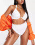 Фото #4 товара ASOS DESIGN Fuller Bust mix and match v underwire halter bikini top in white