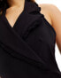 Фото #2 товара ASOS DESIGN crepe halter mini dress with frill collar in black