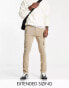 ASOS DESIGN skinny cargo trousers with wash in beige