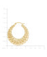 Scalloped Edge Tapered Medium Hoop Earrings in 10k Gold, 1-1/4"