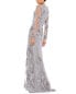 Фото #2 товара Mac Duggal Embellished V Neck Illusion Gown Women's