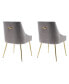 Upholstered Performance Velvet Accent Chair With Metal Leg (Set of 2)