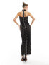 Фото #5 товара Rare London lace maxi dress with corsage detail in black