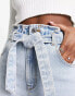 New Look paperbag waist jeans in light blue