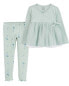 Toddler 2-Piece Glitter Tulle Wrap Top & Leggings Set 2T