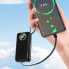 Powerbank 10000mAh USB-A USB-C z kablem iPhone Lightning i USB-C czarny
