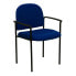 Фото #4 товара Comfort Navy Fabric Stackable Steel Side Reception Chair With Arms