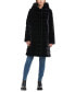 Women's Grooved Faux-Fur Hooded Coat