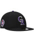 Фото #2 товара Men's Black Colorado Rockies 9/11 Memorial Side Patch 59Fifty Fitted Hat