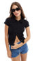 Фото #1 товара ASOS DESIGN supersoft button up ribbed polo top in black