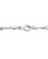 ფოტო #4 პროდუქტის Sterling Silver Bracelet, 7-1/4" Singapore Small Beaded Chain