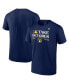 Фото #1 товара Men's Navy Milwaukee Brewers 2023 Postseason Locker Room T-shirt