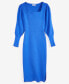 Фото #5 товара Women's Square-Neck Rib-Knit Midi Dress, Created for Macy's