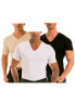ფოტო #3 პროდუქტის Men's Big & Tall Insta Slim 3 Pack Compression Short Sleeve V-Neck T-Shirts